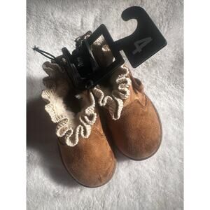 Wonder Nation Toddler Boots 12M Brown Tan Cozy Fur